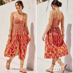 Anthropologie | Smocked Dress (Orange)
